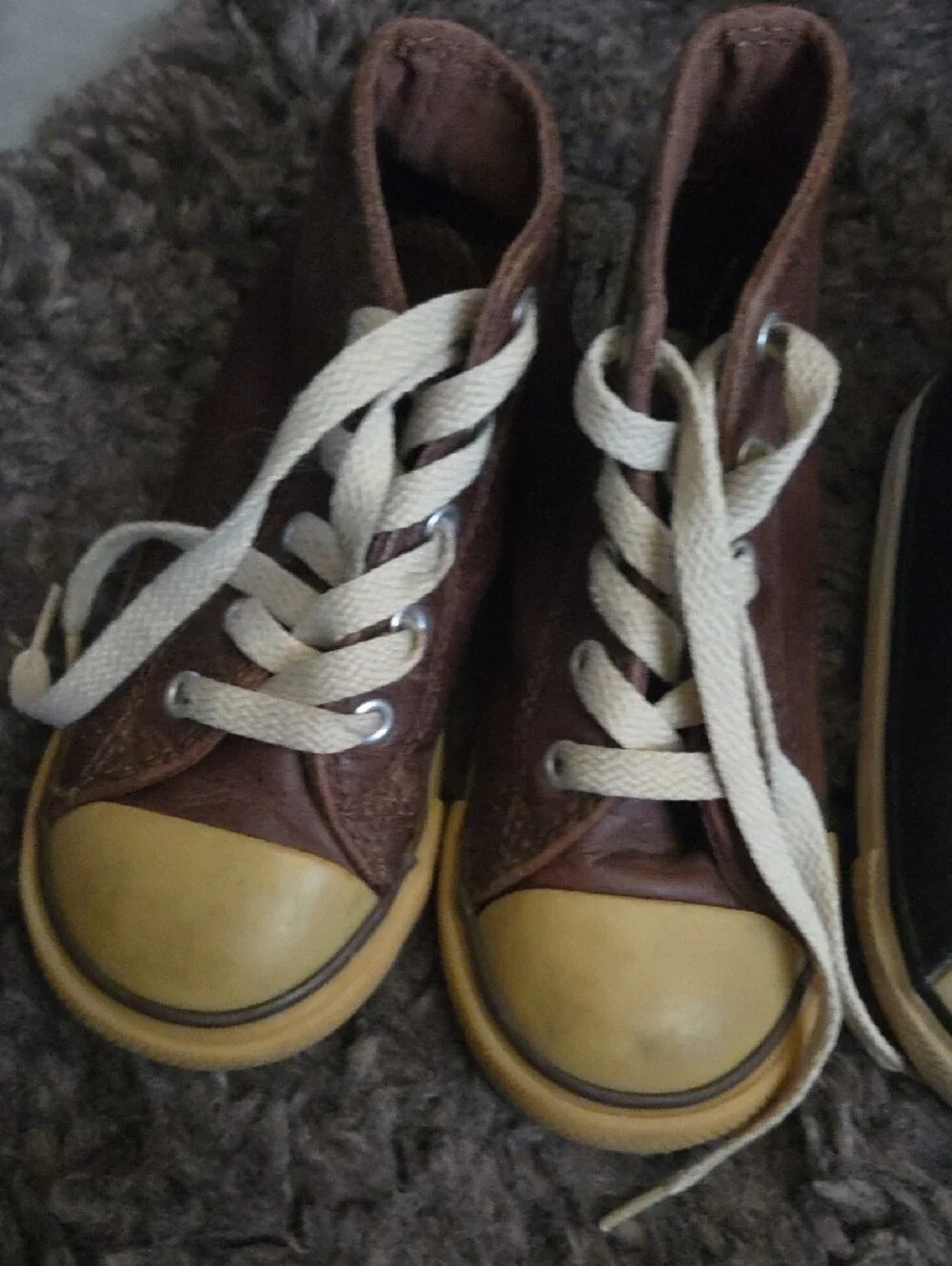 Converse Kids High-Top Canvas Sneakers - Brown and Black Bundle